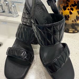 Karl Lagerfeld Black Quilted Slide Sandals